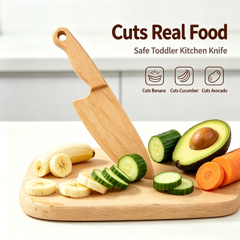 Kitchen Appliances For Kids - سكين خشبي للأطفال لطيف الأسماك على