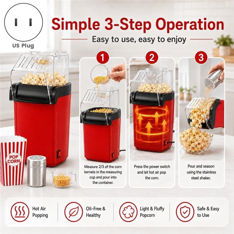 A83G-جهاز صنع الفشار بالهواء ا - مراجعة Air Popcorn Maker وسعره