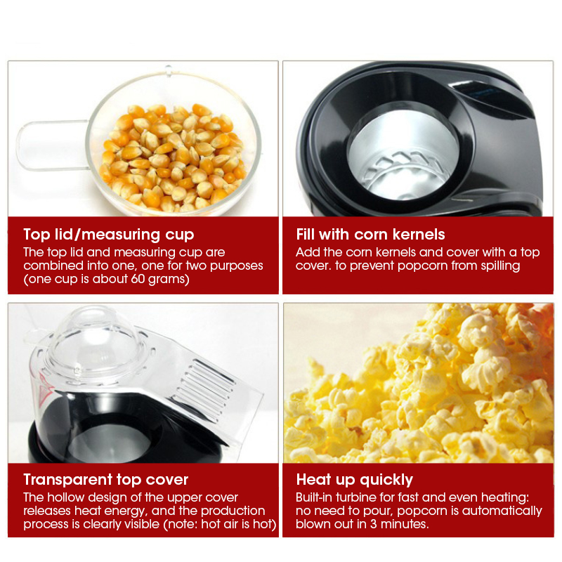 آلة صنع الفشار الأوتوماتيكية ا - مراجعة Air Popcorn Maker وسعره