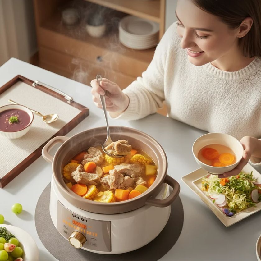 4L السيراميك المنزلية الكهربائ - مراجعة Slow Cooker Ceramic وسعره