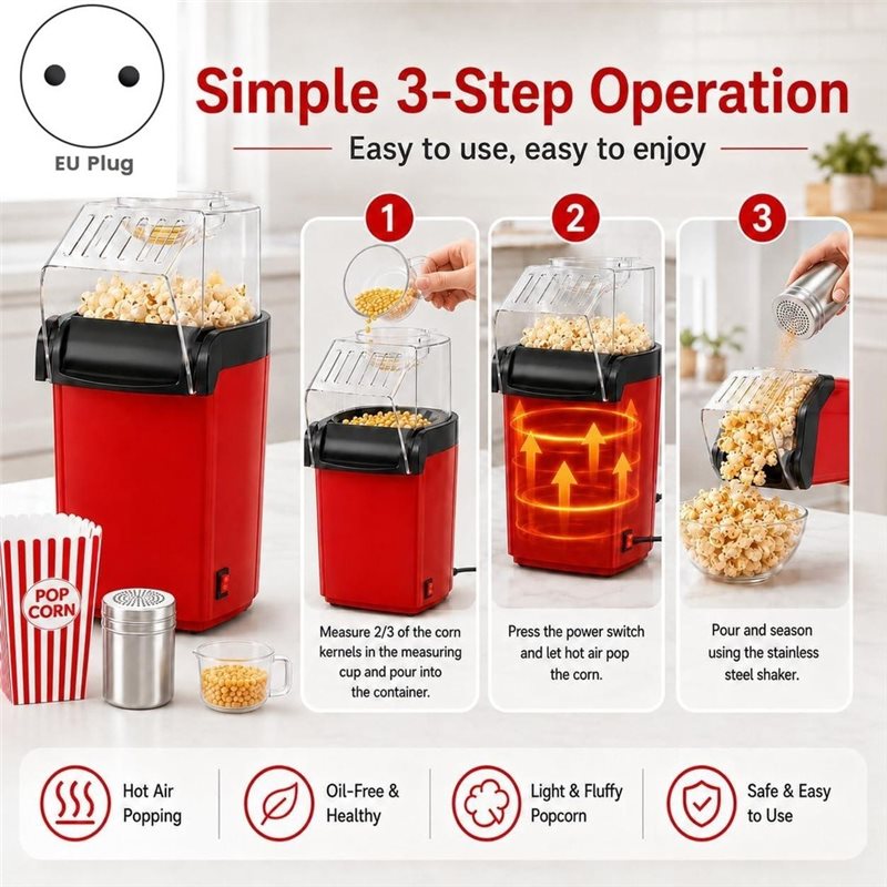 عرض ترويجي! ماكينة صنع الفشار  - مراجعة Air Popcorn Maker وسعره